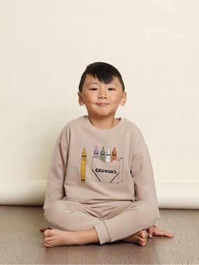 Greige Crayon Pocket Sweatshirt - Mauve Pink